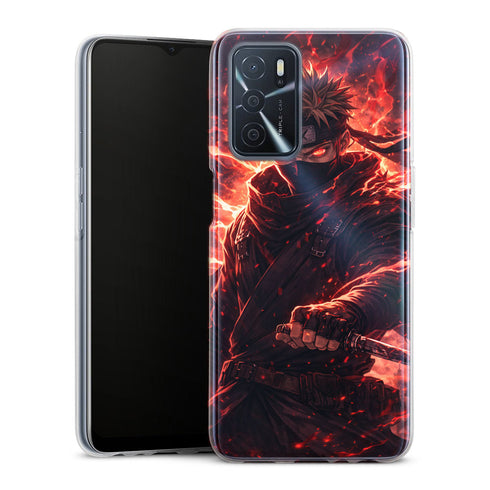 Coque personnalisée manga made in France pour téléphones Oppo design Ninja enflammé, style Naruto
