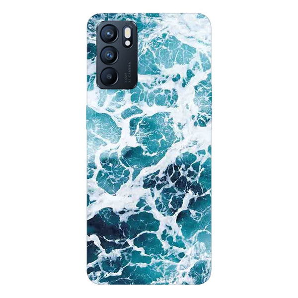 Coque Oppo Reno6 5G Bleu Electrique Marble