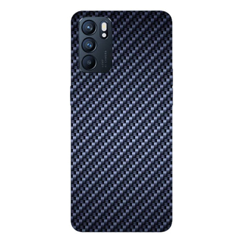 Coque Oppo Reno6 5G Carbone Bleu Kevlar