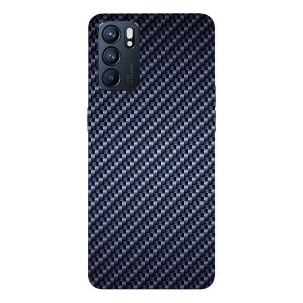 Coque Oppo Reno6 5G Carbone Bleu Kevlar