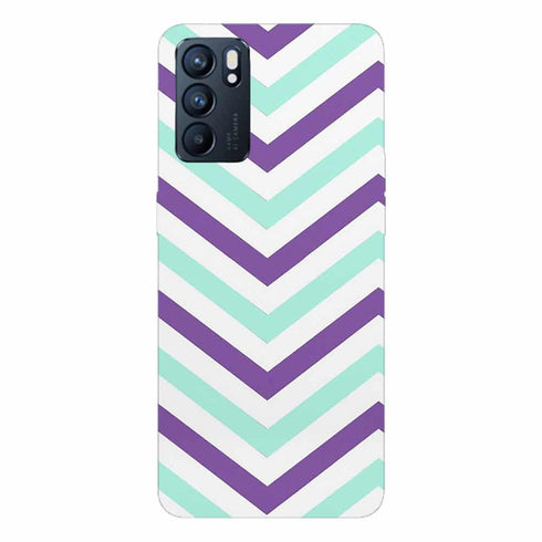 Coque pour Oppo Reno6 5G Chevrons Strass Violet Rose