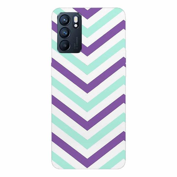 Coque pour Oppo Reno6 5G Chevrons Strass Violet Rose
