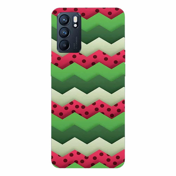 Coque pour Oppo Reno6 5G Pasteque Summer Chevrons