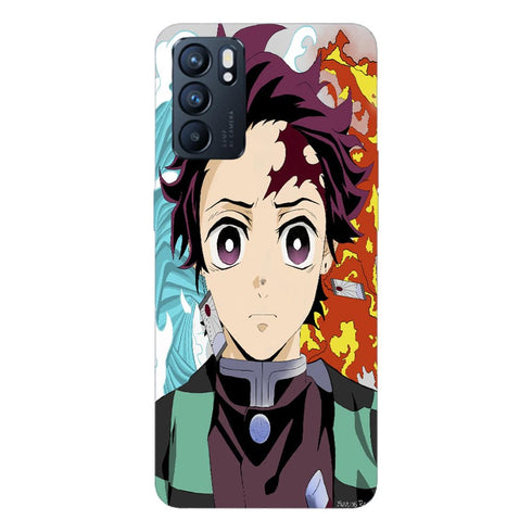 Coque Oppo Reno6 5G Demon Slayer Tanjiro Cardigan Fire
