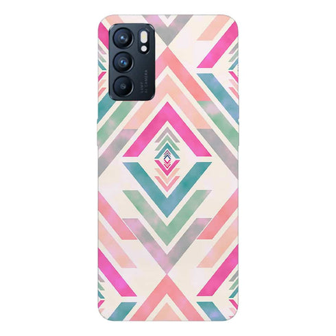 Coque pour Oppo Reno6 5G Fancy Diams azteque Rose