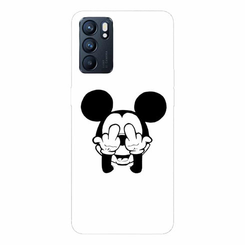 Coque téléphone Oppo Reno6 5G Doigt d'honneur Fuck the Mouse