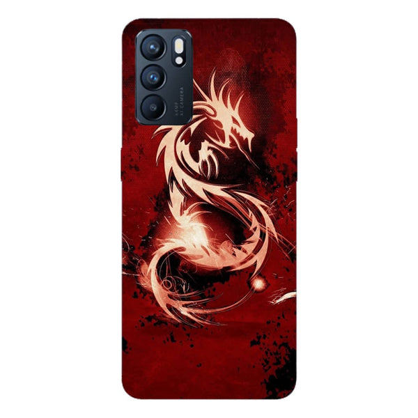 Coque pour Oppo Reno6 5G Dragon Rouge