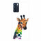 Coque Oppo Reno6 5G Girafe Mulicouleurs