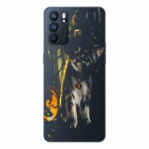 Coque Oppo Reno6 5G Halloween Cat