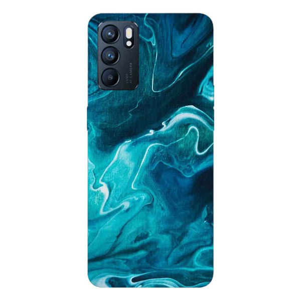 Coque Oppo Reno6 5G Effet Marbre Bleu