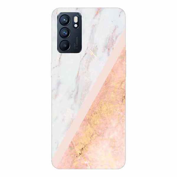 Coque pour Oppo Reno6 5G Effet Rose Gold Marbre