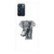 Coque Oppo Reno6 5G Noir dessin Blanc Elephant