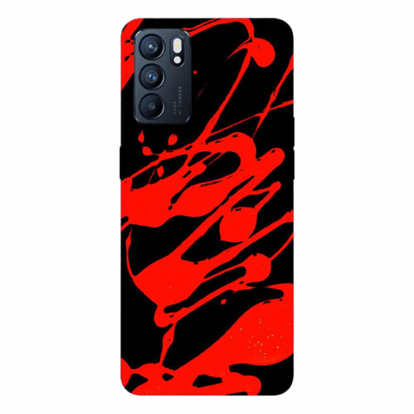 Coque pour Oppo Reno6 5G Paint Slpash Rouge