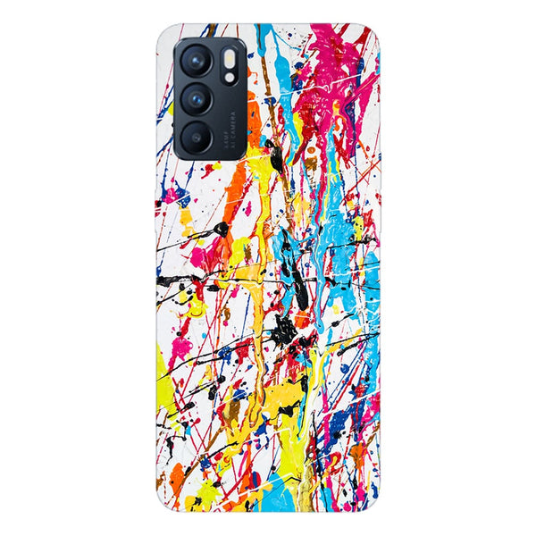 Coque pour Oppo Reno6 5G Splash Paint Arc en ciel