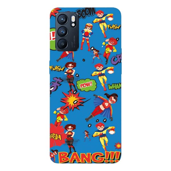 Coque Oppo Reno6 5G Super Hero Bleu
