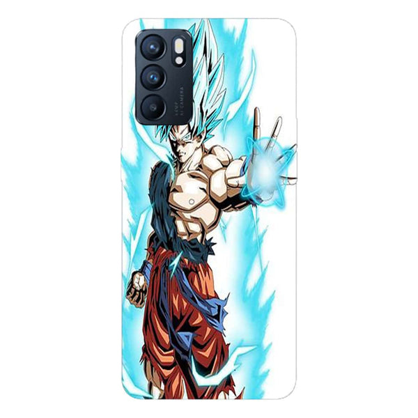 Coque Oppo Reno6 5G Super Sayan Bleu