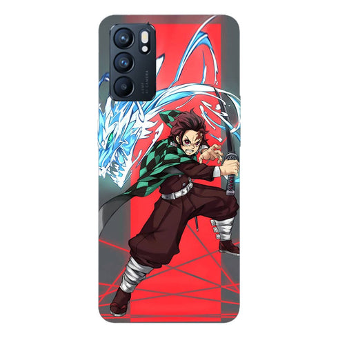 Coque Oppo Reno6 5G Tanjiro Dragon Phone