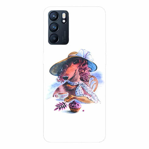 Coque Oppo Reno6 5G Teckel Cupcake