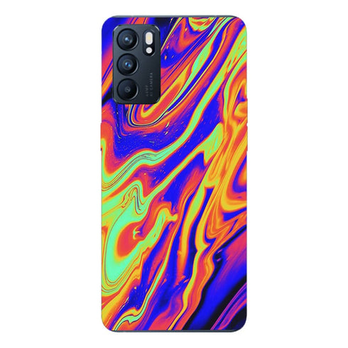 Coque Oppo Reno6 5G Psychadellique Orange