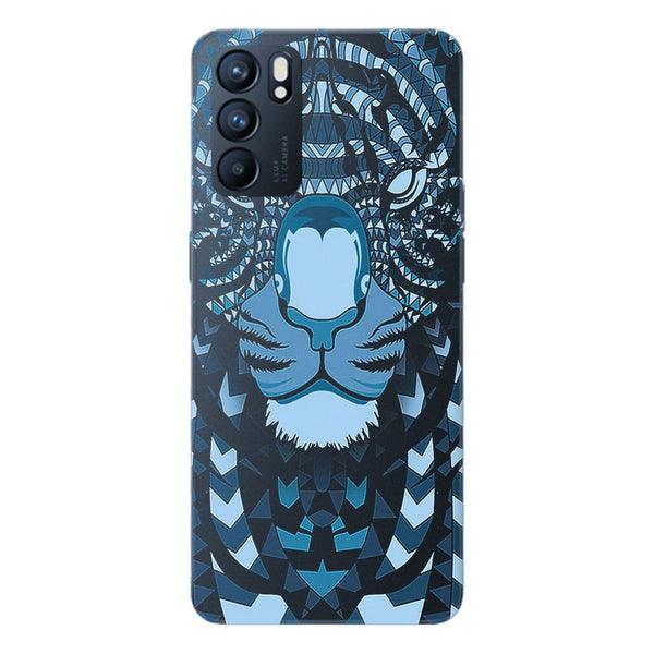 Coque Oppo Reno6 5G Tigre Bleu Aztec