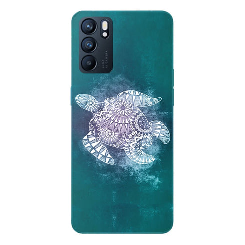 Coque Oppo Reno6 5G Tortue Mandala