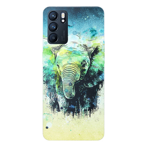 Coque Oppo Reno6 5G Water Color Elephant