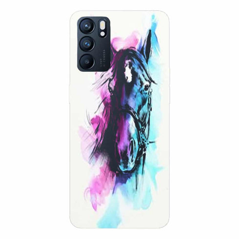 Coque Oppo Reno6 5G Watercolor Horse