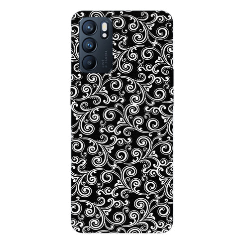 Coque Oppo Reno6 5G Black and white swirls
