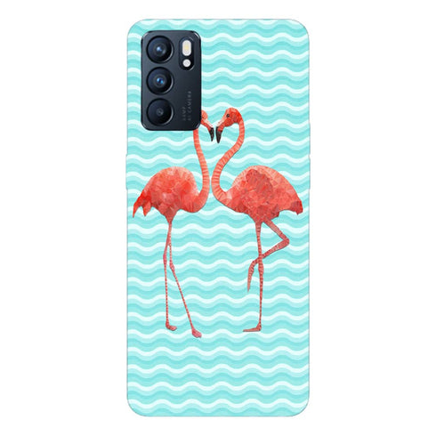 Coque pour Oppo Reno6 5G Flamingo love