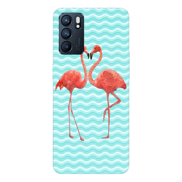 Coque pour Oppo Reno6 5G Flamingo love
