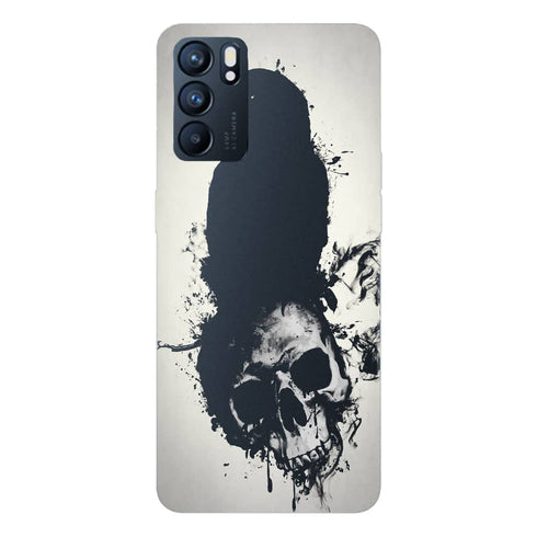Coque Oppo Reno6 5G Raven and Skull