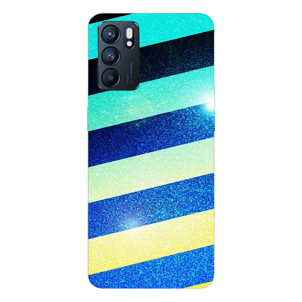 Coque pour Oppo Reno6 5G Striped colorful glitter