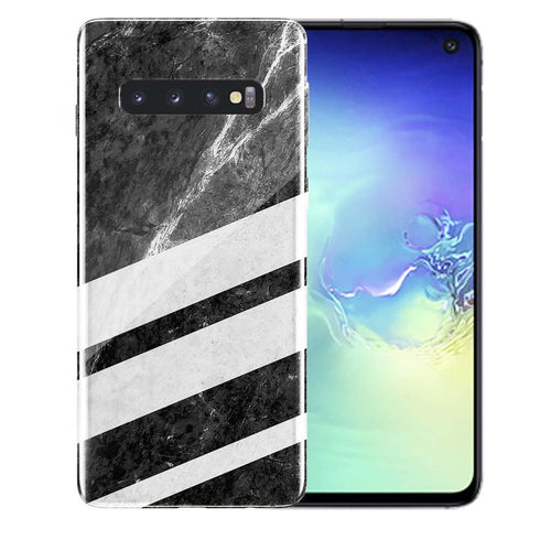 Coque incassable en Plexi S10 motif Rayures Marbre noir
