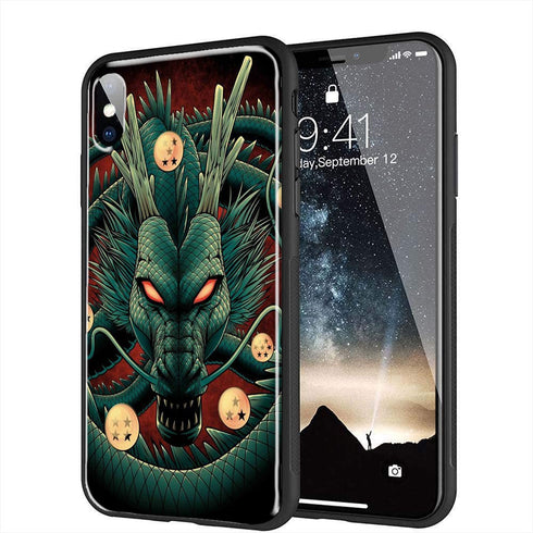 Coque Motif Manga Dragon Shenron en Plexiglass pour téléphones iPhone X, Xs, XR, 11