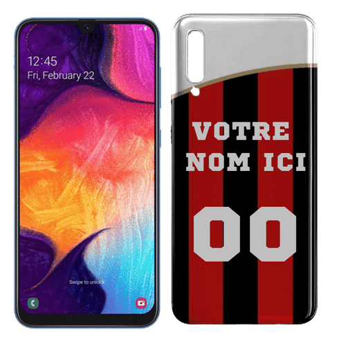 Coque Samsung A50 Foot Nice a personnaliser, style Maillot de l' OGC