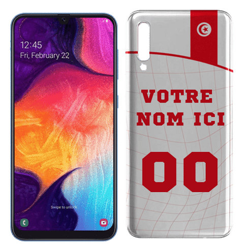 Coque Samsung Galaxy A50 Foot Tunisie personnalisable avec texte et numero