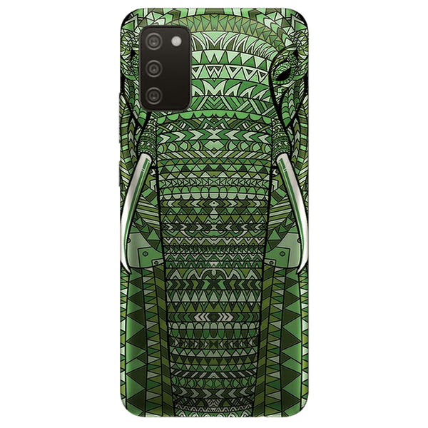 Coque Samsung Galaxy A02S Elephant vert azteque d'asie - Collection Animaux