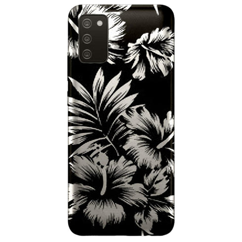 Coque Samsung Galaxy A02S fleurs sauvages noires - Fleurs Aesthetic