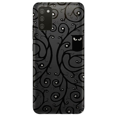 Coque Samsung Galaxy A02S hibou noir et blanc