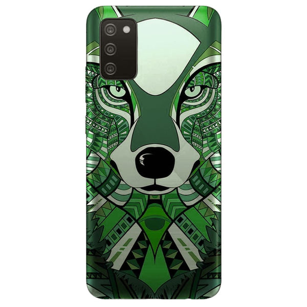 Coque Samsung Galaxy A02S loup vert azteque - Collection Animaux