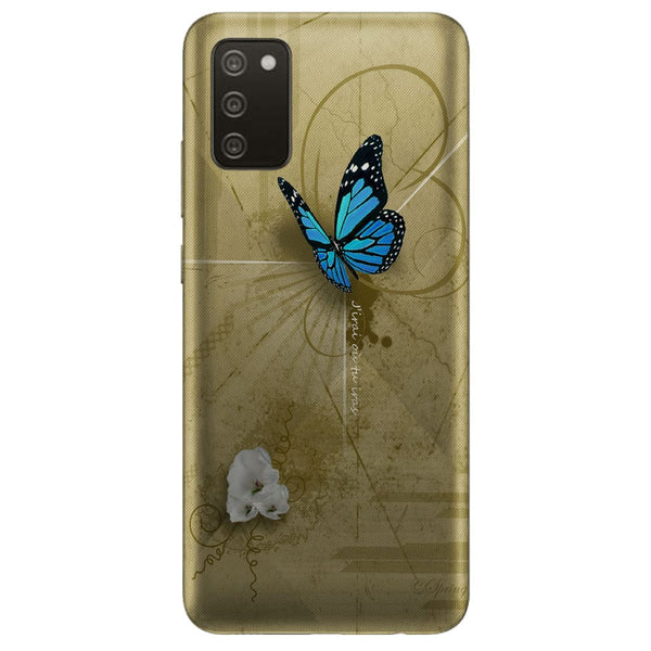 Coque Samsung Galaxy A02S papillon bleu - Animaux d'artiste