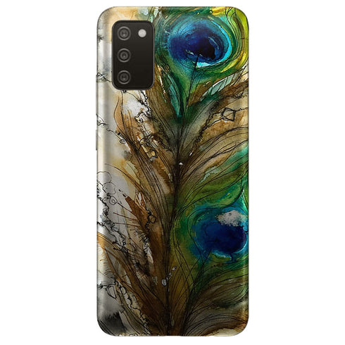 Coque Samsung Galaxy A02S plume de paon - Motif animaux