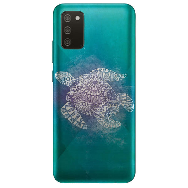 Coque Samsung Galaxy A02S Tortue Mandala bleu