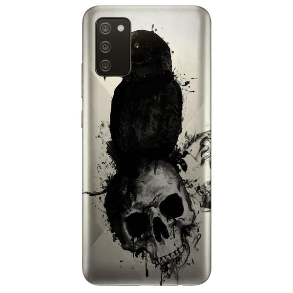 Coque Samsung Galaxy A02S Raven and skull