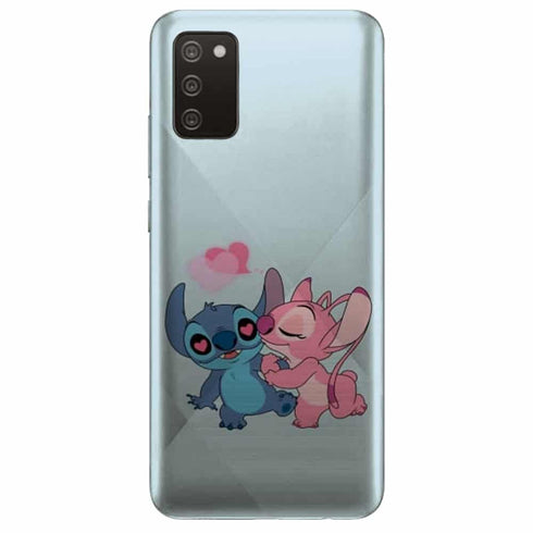 Coque Samsung Galaxy A02S Stitch angel love heart pink
