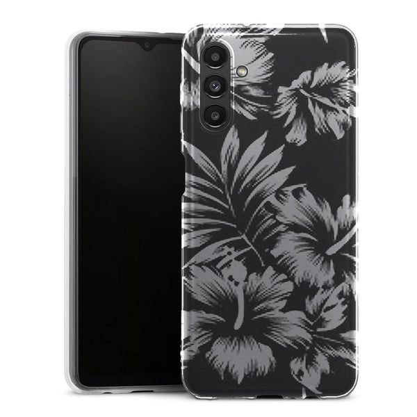 Coque pour Samsung Galaxy A13 5G Fleurs Sauvages Noires - MaCoquePerso