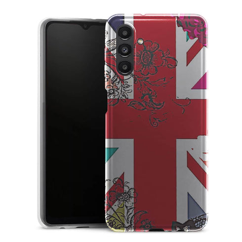Coque pour Samsung Galaxy A13 5G Union Jack Flowers - MaCoquePerso