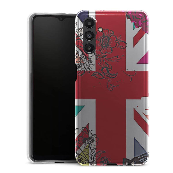 Coque pour Samsung Galaxy A13 5G Union Jack Flowers - MaCoquePerso