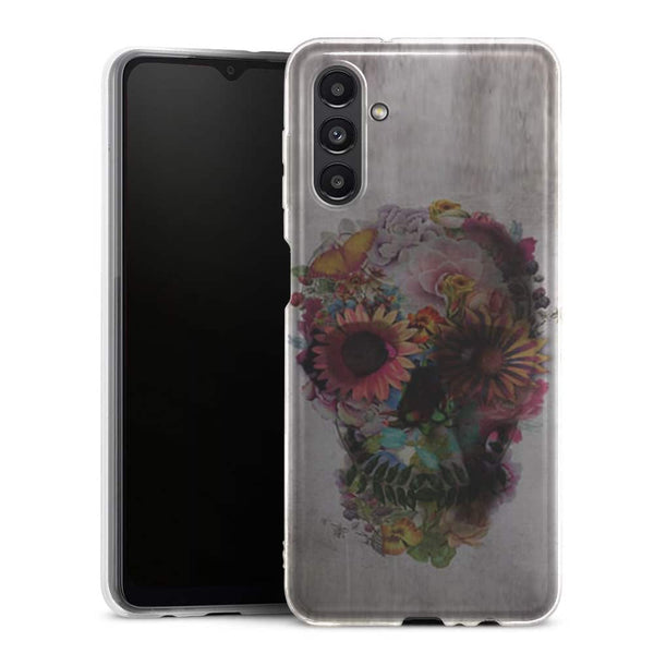 Coque pour Samsung A13 5G Skull flowers gardening - MaCoquePerso