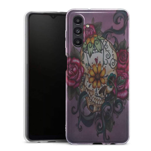 Coque smartphone Samsung A13 5G Skull flowers violet - MaCoquePerso